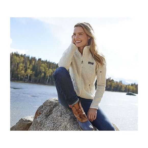 LL Bean Fleece Knit Stand Collar long sleeve - Picture 5 of 11